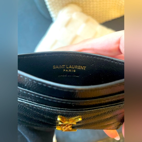 YSL Cassandre Matelassé Card Case in Grain de Poudre Leather - Picture 4 of 11